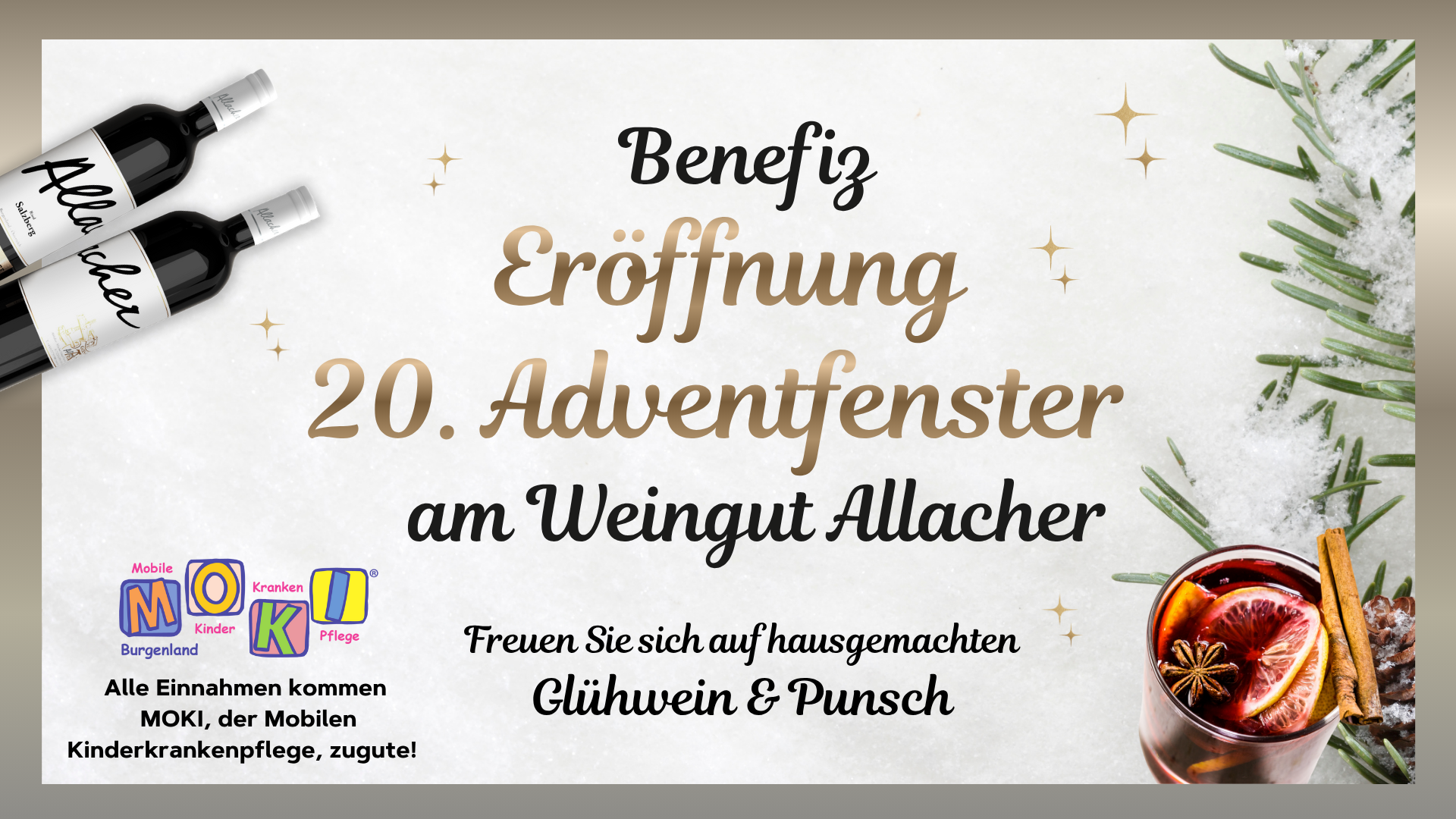Mehr über den Artikel erfahren 20. Adventfenster am Weingut Allacher mit Glühwein und Punsch | Freie Spende